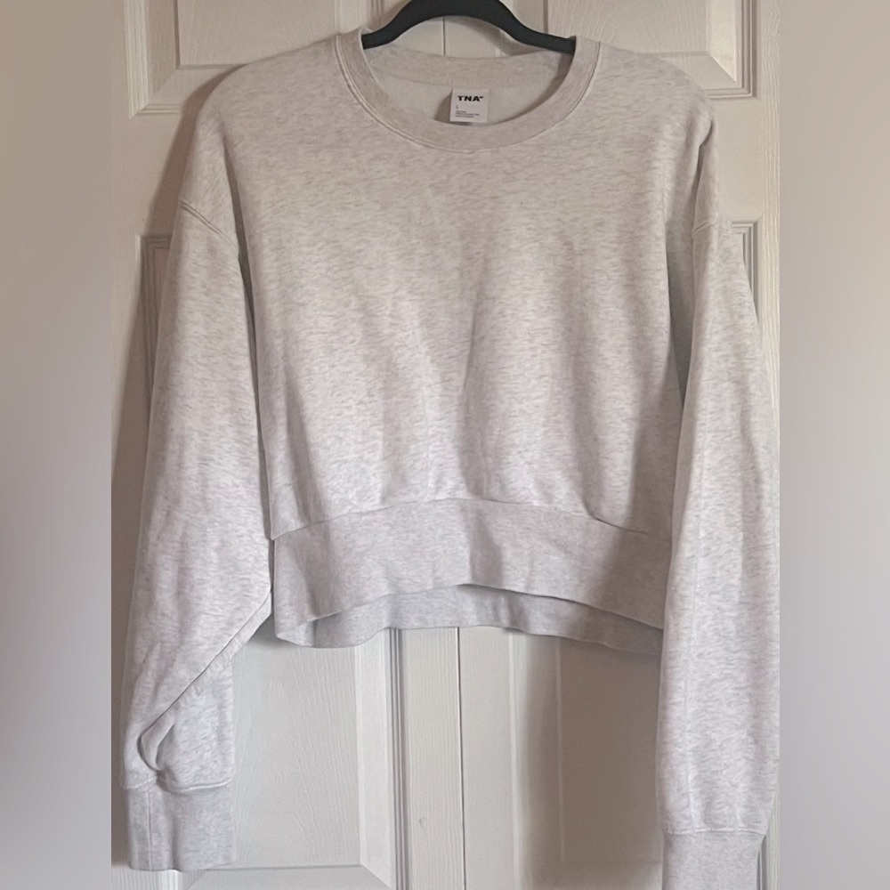 TNA Light Gray Cropped Hoodie